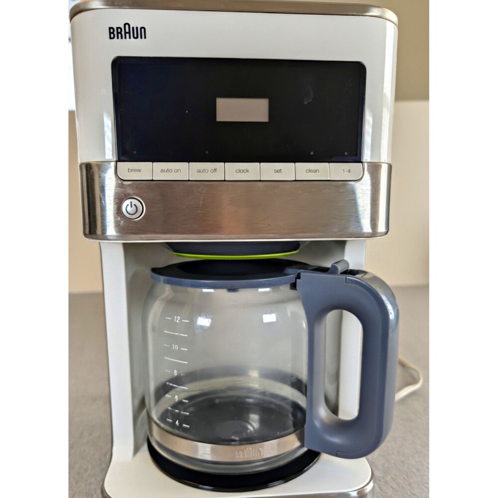 Braun BrewSense 12-Cup Programmable Drip Coffee Maker w/ Glass Carafe White